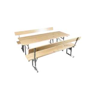 Biertischgarnitur "mit Lehne" (Tisch + 2 Bänke) - "Select"