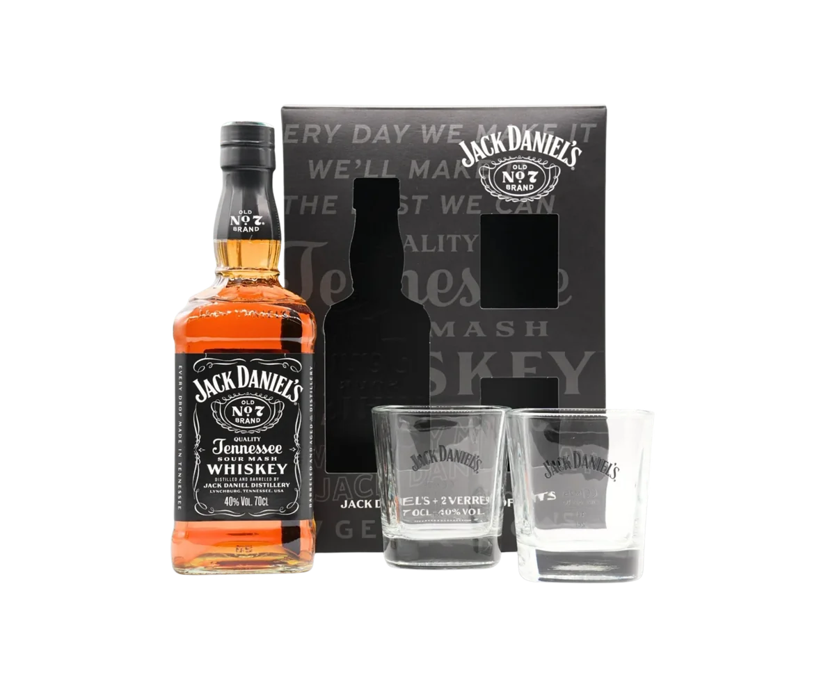 Jack Daniels 0,7lt Geschenkpackung inkl. 2 Gläser