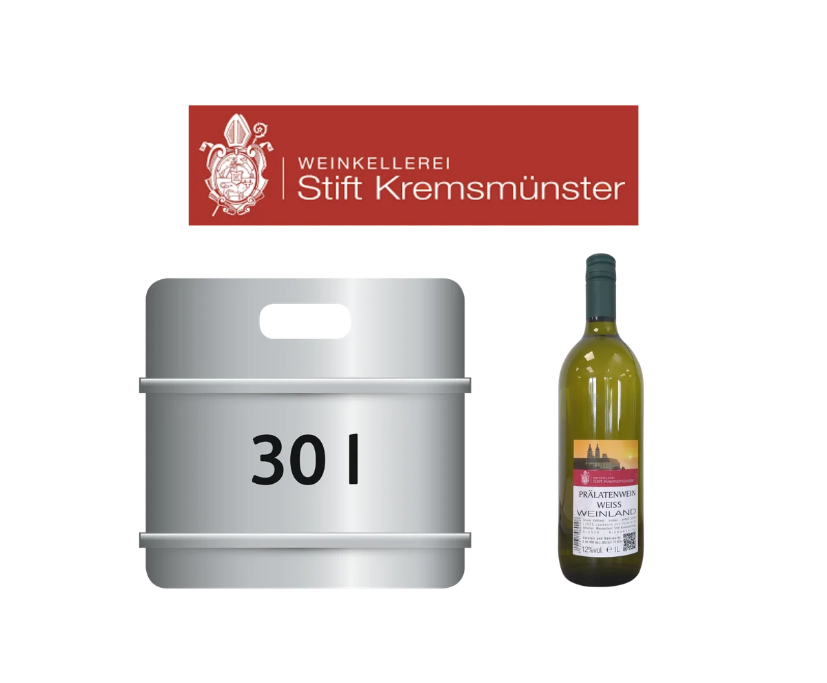 Prälatenwein Weiß - Landwein 30lt - Weinkellerei Stift Kremsmünster
